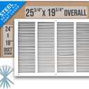 Fits 24x18 Duct Opening | Steel Return Air Grille by Handua | Vent Cover Grill for Sidewall and Ceiling | White | HVAC Cold Air Intake Grille | Outer Dimensions: 25.75"W X 19.75"
