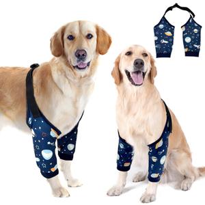 Dog Elbow Protector for Front Leg Calluses, Doggy Joint Recovery Sleeve for Prevent Licking, Adjustable Dog Elbow Pads Leg Wound Care, Pet Knee Brace Protector Pad for Canine Sprain Arthritis, Navy (X-Large)