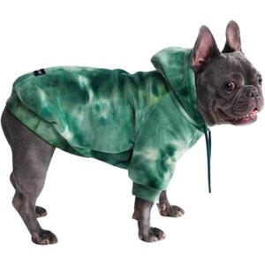Spark Paws Dog Hoodie  Premium Dog Sweater for Small, Medium, and Large Dogs | Warm Outfits for French Bulldogs, Pitbull, Puppy, Winter Jacket Alternative - Green Skydye, L