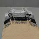 Bencailor 4 Pcs Womens Lace Cami Bralettes Spaghetti Strap Crop Tops Bandeau (X-Large, Black, Gray, Beige, White)