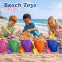 4E's Novelty 9" Large Sand Bucket with Shovel [12 Pack Bulk] Beach Buckets - Beach Toys for Kids & Toddlers, Party Favors Basket Holders, End of Year Student Gifts from Teacher