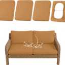 hyha Waterproof Outdoor Cushion Covers for Patio Furniture, Stretch Patio Chair Cushion Slipcovers, Coated UV Resistant Replacement Seat Covers, Solid Color (Camel, 4PC)