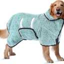 Bienbee Dog Bathrobe, Quick Drying Super Absorbent Dog Robes for After Bath, Warm Keeping Dogs Towel, Dogs Bath Supplies, Light Green XL
