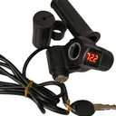 Electric Twist Throttle Grips, Electric Scooter Three Speed Throttle Handlebar, LED Battery Voltage Display Electric Bike Throttle Accelerator Aluminium Speed Control