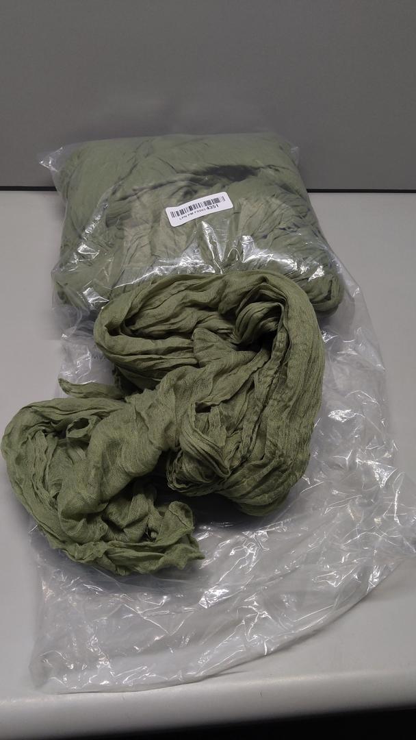 Sage Green Cheesecloth Table Runner, 120inch long 36 inch wide