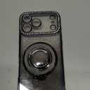 Changjia Glitter Kickstand Case for iPhone 17 Pro Max,Cute Bling Sparkly Diamond Rhinestone with Camera Lens Protector Liquid Flowing Ring Stand TPU Bumper Women Girls Case for iPhone 17 Pro Max,Black