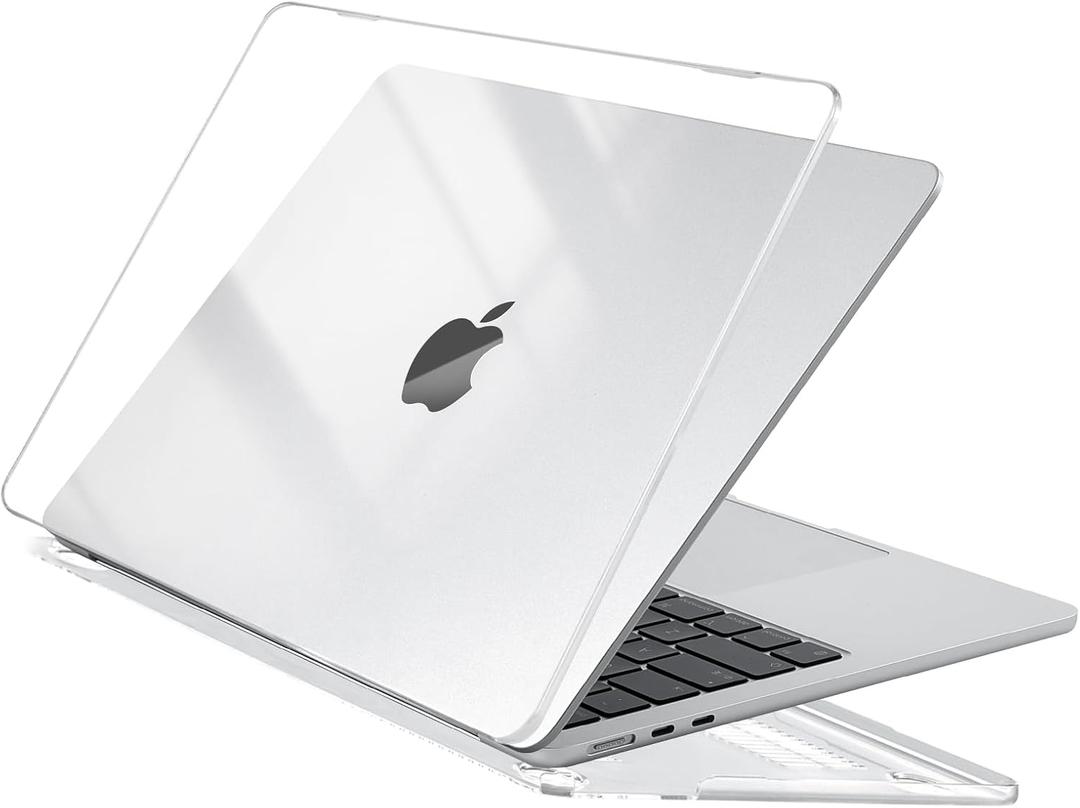 EooCoo Case Compatible with MacBook Air 13 inch M4 2025 2024 2023 2022 M3 M2 A3240 A3113 A2681, Crystal Hard Shell Scratch Resistant Protective Cover Compatible for MacBook Air 13.6 inch Case, Clear