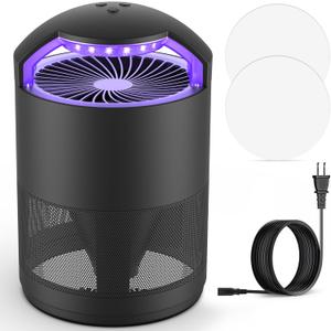 Fruit Fly Traps for Indoors, Catcher & Killer with Upgraded Purple Light, 3-Speed Fan Suction & Sticky Boards for Mosquito, Gnat & Moth, Electric Flying Insect Trap for Home, Kitchen, Bedroom, Plants
