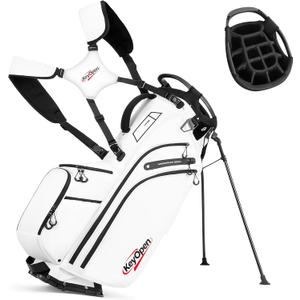 Lightweight Golf Stand Bag, 14 Way Golf Bags with Full Length Dividers for Men Women, Encrypted 900D Weather-Proof Club Carry Bag with Ergonomic Dual Strap, Cooler Pockets, 9 Pockets