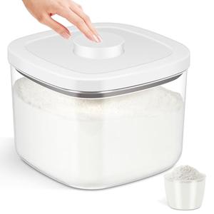 TBMAXS Airtight Rice Container 10 Lbs, Clear Plastic Food Storage Container Bin For Flour Sugar, Dry Food Holder with Easy Locking Lid for Kitchen Pantry Organization and Storage