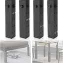 IRONWALLS Dorm Bed Risers Heavy Duty 4 Pack, 3.15 Diameter Square Metal Furniture Risers Adjustable for Bed Frame Table Legs with Diameter 1.5-3, Lift to 11, 8, 5, 3 Height, Hold Up to 9000lbs