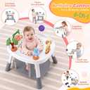 6-in-1 Baby Activity Center, Stationary Standing Activity Table (White)