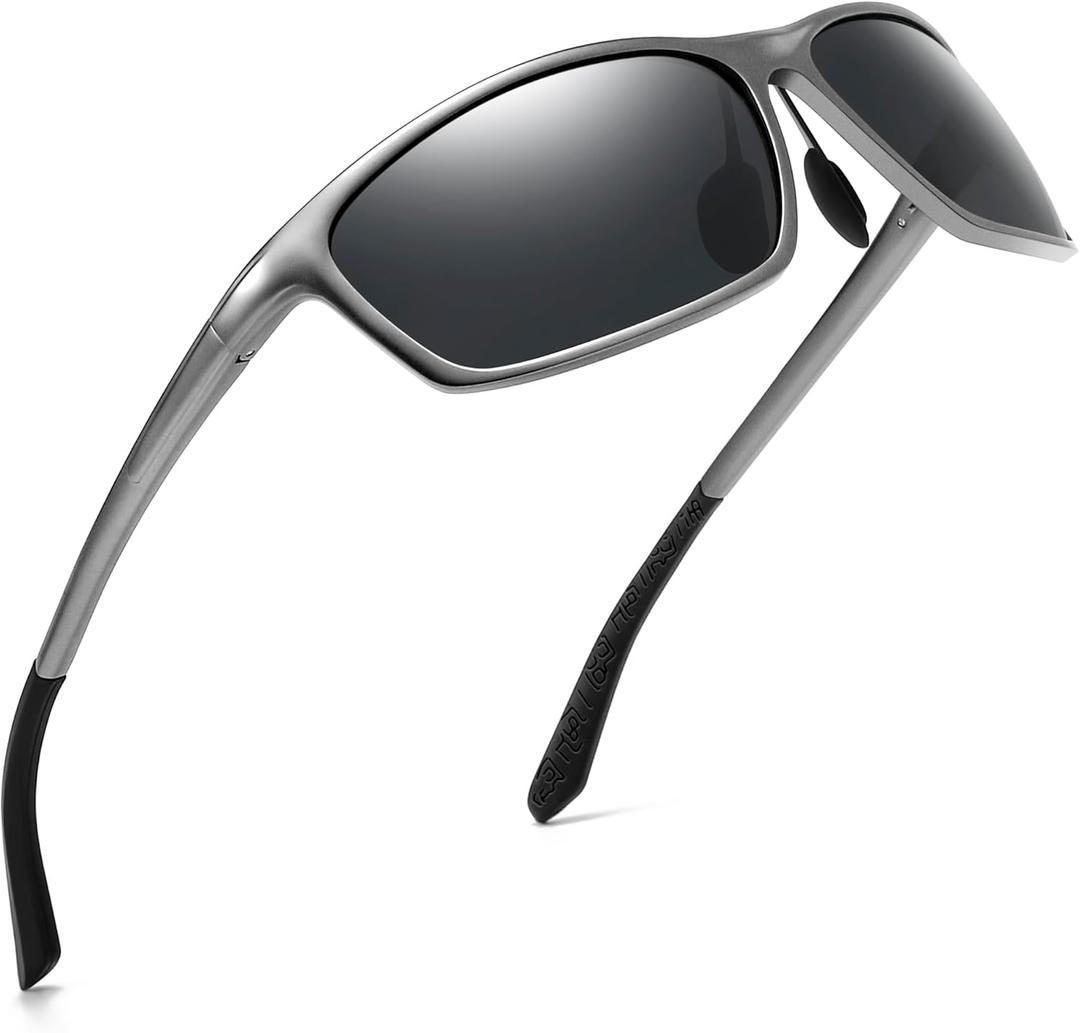 SUNGAIT Sunglasses Men Polarized Rectangle: Sports Sun Glasses UV Protection  Cool Shades for Driving Running Fishing Golf (Gunmetal/Grey) SUNGAIT Sunglasses Men Polarized Rectangle: Sports Sun Glasses UV Protection  Cool Shades for Driving Running Fishing Golf (Gunmetal/Grey)