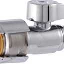 SharkBite Max 1/2 x 3/8 Inch Compression Straight Stop Valve, Quarter Turn, Push to Connect Brass Plumbing Fitting, PEX Pipe, Copper, CPVC, PE-RT, HDPE, UR23037