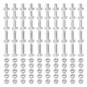 50Pcs M8x16/20/25/30/35mmThread T-Slot Drop-in Stud Sliding Screw Bolt with Flange Nut Set, Heavy Duty Hammer Head Bolt T Shape Screws for European Standard 40 Series Aluminum Profile