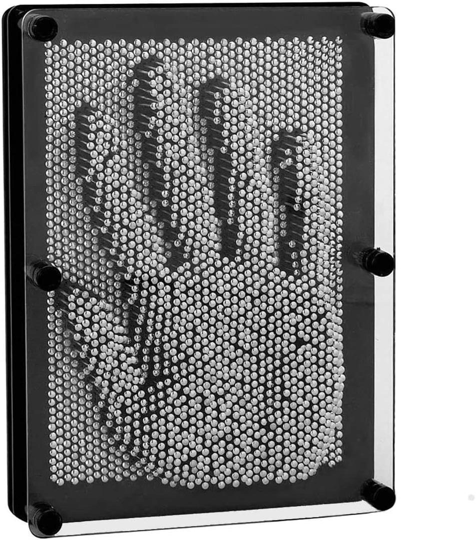 LXS 3D Pin Art Board Game Toy - Large Size(6 x 8 inches), Classic Pin Impression Desk Toys Sculpture for Children Adults