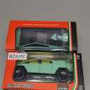 Pack Of 2, Scale Alloy Steel Pickup Car Model Toys with Horn Glow Running (Green)