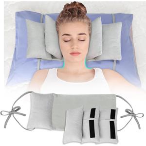 Mybow Beauty Pillows for Sleeping Anti Aging Wrinkle Face Surgery Sleep Upright Pillow Back Training Neck Stabilizer Face Wrinkle Prevention Head Straight Immobilizer Positioning Wedge Support Pillows (Grey)