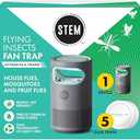 STEM Flying Insect Fan Trap for Indoor Bug Control, Attracts Mosquitoes, Fruit Flies, and House Flies, Plug-in Fan with UV Light, Starter Kit Includes 1 Device and 5 Glue Traps