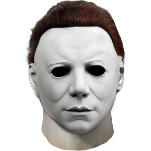 Scary Halloween Mask for Adults Realistic Classic White Full Head Latex Masks Creepy Cosplay Costume Props, One Size