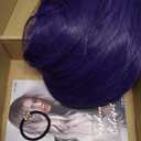 YOGFIT Women's Teen Superhero Purple Short Straight Wig with Widow's Peak Synthetic Cosplay Wig for Halloween Costume Party Anime Wig