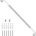 ZUEXT 42 Inch Extra Long White Anti Slip Knurled Safety Grab Bar for Shower