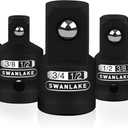 SWANLAKE GARDEN TOOLS 5-Piece Cr-V Steel Impact Socket Adapter Set, 0.375in, Fastener Drive Bit