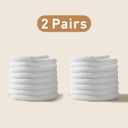 2 x UamGlsob 2 Pairs Oval Shoe Laces for New Balance Sneaker, 1/4"(6mm) Shoelaces Strings Replacement for Lace-up Walking Running (White)