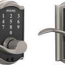 SCHLAGE Touch Camelot Lock with Accent Lever (Satin Nickel) FE695 CAM 619 ACC (No Size)