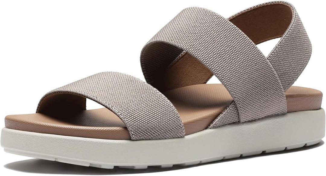 Comfortable Walking Sandals for Women Platform Wedge Sandals Orthopedic Arch Support Backstrap Elastic Summer Shoes (Green)