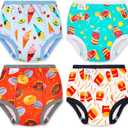 Max Shape 4 Packs of Potty Training Underwear for Girls with Supper Absorbent-Layer,Reusable Baby Toilet Training Pants Doughnut 3 Years