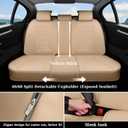 Coverado Full Set Leather Car Seat Covers, Waterproof Faux Leather Seat Covers, Beige Car Seat Protectors, 5 Seats, Universal Fit for Most Cars & SUVs-Beige