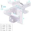 Heavy Duty Gate Latch, Post Mount Automatic Self-Closing Door Latch,for Wooden/Vinyl Fence, Pool,Garden Outdoor, W/Mounting Screws (White)