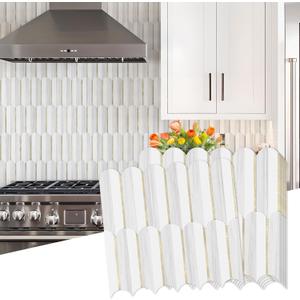 Vamos Tile Peel and Stick Backsplash Seamless Tile,10-Sheet Stick on Backsplash for Kitchen,Dolomite Gray and White+Light Gold Metal Self Adhesive PVC Tiles (10 Sheets)
