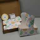 LemonRoad 24 Sets Easter 2 Cup Drink Carriers with Handles, Happy Easter Party Favors Gift Supplies, 4 Style Cardboard Cup Holders with Gift Cards for Women Bunny Party Decoration Table Decor