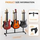 Multi Guitar Stand, Guitar Rack with Acoustic Holder, Reversible with Safety Support, Suitable for Acoustic Guitar, Electric Guitar, Bass and Banjo (6 Holders)