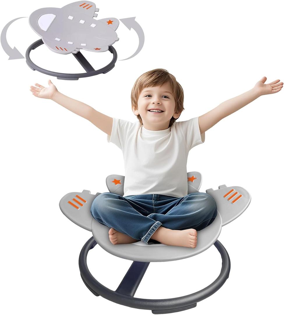 Airplane Kids Sensory Swivel Chair, Autism Spinning Chair for Kids Sensory,New Aircraft Model Sensory Toy Chair, Spin Sensory Chair,Training Body Coordination