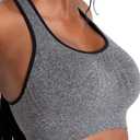 SHAPERMINT Sports Bras for Women - Workout Bras for Women, Plus Size Sports Bra, Workout Tops for Women High Support (Large, Heather Gray)