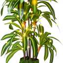 Artificial Dracaena Tree with Lights, 5Ft Fake Plants with Black Tall Planter - Fake Tree Tall Faux Plants Indoor Floor Plant with Moss - Artificial Plants Indoor for Office Living Room Home Decor