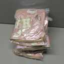 Hiroyuki Iridescent Makeup Bag, 14 inches Cosmetic Bag, Large Capacity Travel-Friendly Pouch (Plain, pink)