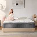 Queen Size Mattress 12 Inch, Hybrid Memory Foam Mattress with Zoned Pocket Coils Support and Motion Isolation Design, Strengthen Edge Support,CertiPUR-US Certified, Medium Firm in a Box