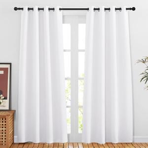 NICETOWN White Doorway Curtains 80 inches Long, Grommet Privacy Door Curtains Room Darkening Thermal Window Treatments for Bedroom/Living Room, 2 Panels, W46 x L80 (46"W x 80"L (Pack of 2), Pure White)