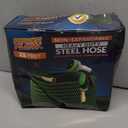 PowerFlow Garden Hose, NON-EXPANDABLE 25 Feet Premium Quality Stainless Steel Metal Water Hose with Durable Fabric Skin, Hose For Commercial, Residential Use, Bonus 10-way Spray Nozzle (25 Ft, Green)