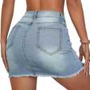 Jean Skirt for Women Stretch Casual High Waisted Denim Short Skirt Cute A Line Mini Pencil Skrit (Blue, S)