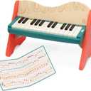 B. toys Wooden Toy Piano for Toddlers, Kids Color Coded Keys with Songbook Musical Instrument for Early Learning & Creativity 3+ Years Mini Maestro