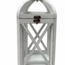 Perfnique Farmhouse Outdoor Lanterns for Patio, White Rustic Lanterns Decor, Vintage Hanging Candle Holder Decorative for Porch, Garden, Yard, Indoor (No Glass)