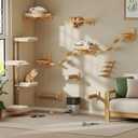 BYBYME 12-PCS Cat Wall Shelves, Pine Climbing System with Space Capsule