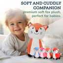 Stuffed Fox Baby - Cute Plush - Huggable Mommy Fox and 4 Adorable Baby Foxes - Multicolored Stuffed Animal for Babies - Perfect as Pillow and Play Companion-Adorable Foxy Family