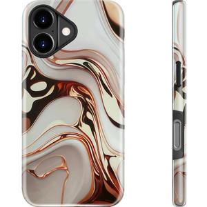 Goodon for iPhone 17 Case,Aesthetic Vintage Marble Morph Girly Shell,Compatible with Magsafe,Trendy Unique Cool Retro Western Protective Slim Silicone Phone Cover for Women Girls