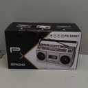 Cassette Player Boombox with Bluetooth, AM/FM/SW Radio & Record to USB, 24W Stereo Sound, 4 Power Modes, Portable Retro Stereo for Indoor Outdoor, Classic Black